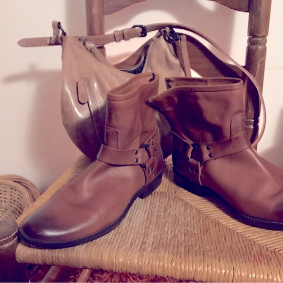 Like New Frye Philip harness Cognac boots - Picture 2 of 6